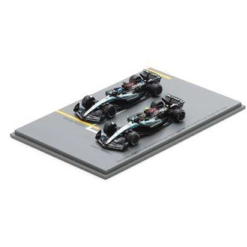 MERCEDES F1 N.44 & N.63 LAS VEGAS GP 2024 G.RUSSELL & L.HAMILTON 1:64 Spark Model Formula 1 Modellino