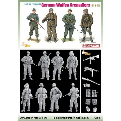 GERMAN WAFFEN GRENADIERS KIT 1:35 Dragon Kit Figure Militari Modellino