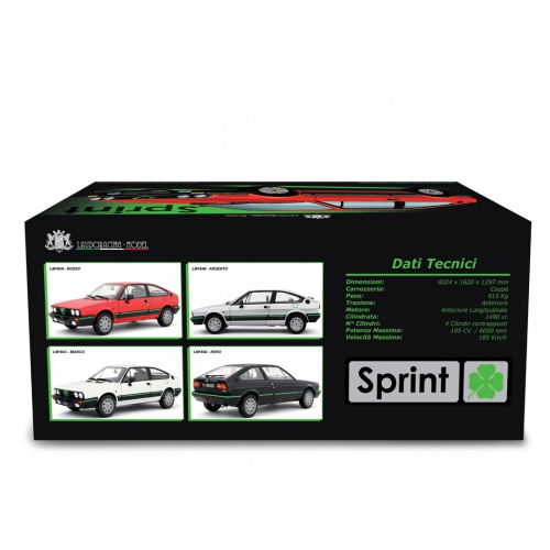 ALFA SPRINT 1.5 Q.V.1983 SILVER 1:18 Laudo Racing Auto Stradali Modellino