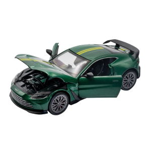 ASTON MARTIN V12 VANTAGE GREEN WITH YELLOW STRIPES 1:32 RE.EL.Toys Auto Stradali Modellino