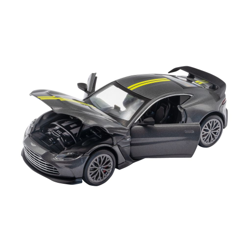 ASTON MARTIN V12 VANTAGE SILVERGUN WITH YELLOW STRIPES 1:32 RE.EL.Toys Auto Stradali Modellino