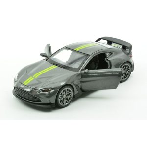 ASTON MARTIN V12 VANTAGE SILVERGUN WITH YELLOW STRIPES 1:43 RE.EL.Toys Auto Stradali Modellino