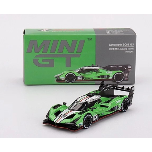 LAMBORGHINI SC63 N.63 IRON LYNX 12H SEBRING 2024 1:64 Mini GT Auto Competizione Modellino