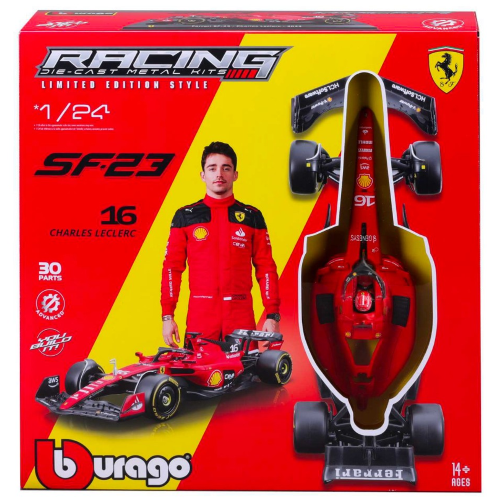 FERRARI SF-23 N.55 CARLOS SAINZ F1 2023 WITH HELMET 1:24 Burago Kit Auto Modellino
