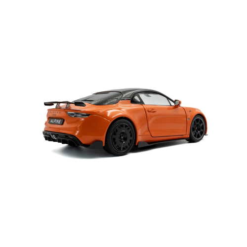 ALPINE A110 RADICALE COUPE 2024 ORANGE/BLACK 1:18 Solido Auto Stradali Modellino