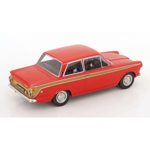 FORD LOTUS CORTINA MKI 1966 RED/GOLD 1:18 ModelCarGroup Auto Stradali Modellino