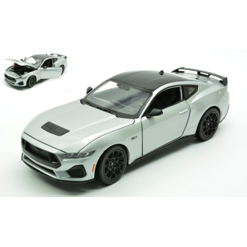 FORD MUSTANG GT 2024 SILVER 1:25 Welly Auto Stradali Modellino