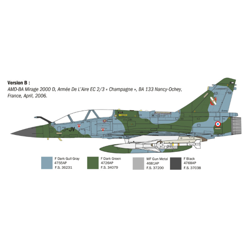 MIRAGE 2000 D KIT 1:72 Italeri Kit Aerei Modellino