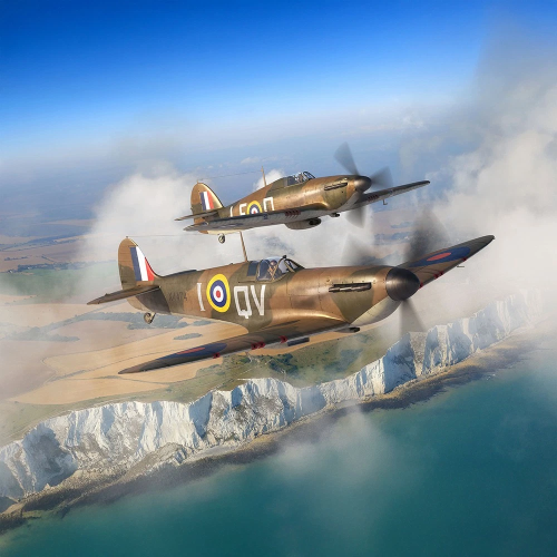 MODEL SET SPITFIRE MK.IA & HURRICANE MK.I KIT 1:144 Revell Kit Aerei Modellino