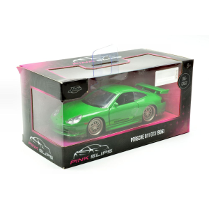 PORSCHE 911 GT3 (996) "PINK SLIPS" GREEN 1:32 Jada Toys Movie Modellino