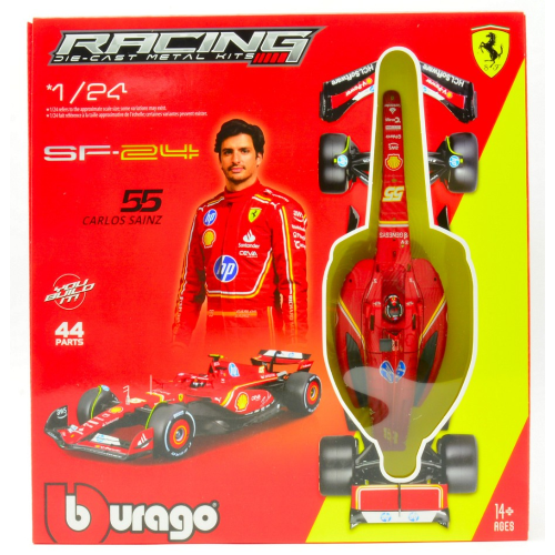 FERRARI SF-24 N.55 CARLOS SAINZ F1 2024 WITH HELMET KIT 1:24 Burago Kit Auto Modellino