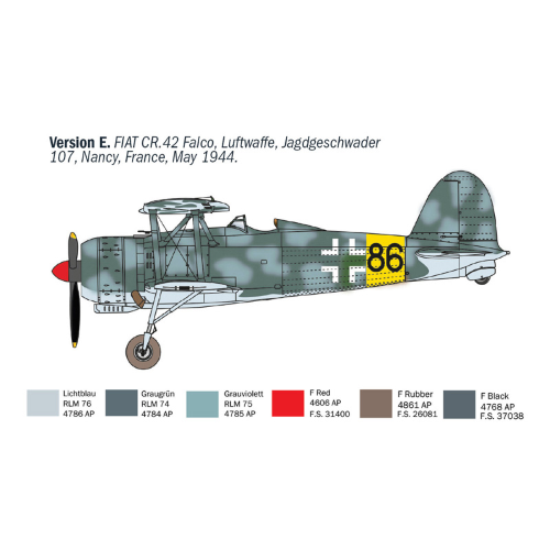 FIAT CR.42 CN "FALCO" NIGHT FIGHTER KIT 1:72 Italeri Kit Aerei Modellino