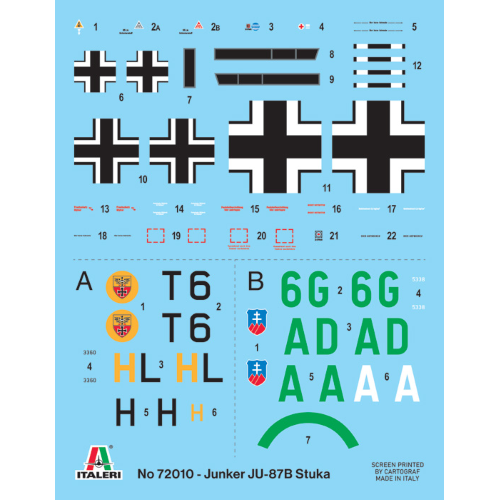JUNKER JU-87B STUKA SET COMPLETO KIT 1:72 Italeri Kit Aerei Modellino