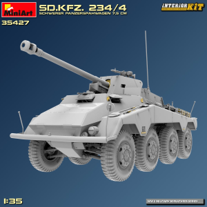 SD.KFZ.234/4 SCHWERER PANZERSPAHWAGEN 7,5 cm KIT 1:35 Miniart Kit Mezzi Militari Modellino