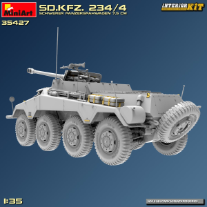 SD.KFZ.234/4 SCHWERER PANZERSPAHWAGEN 7,5 cm KIT 1:35 Miniart Kit Mezzi Militari Modellino