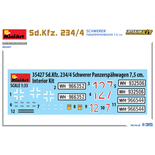 SD.KFZ.234/4 SCHWERER PANZERSPAHWAGEN 7,5 cm KIT 1:35 Miniart Kit Mezzi Militari Modellino