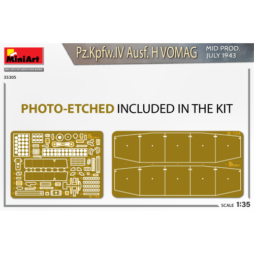 PZ.KPFW.IV AUSF.H VOMAG.MID PRODUCTION KIT 1:35 Miniart Kit Mezzi Militari Modellino