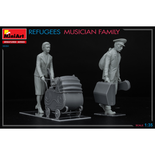 REFUGEES MUSICIAN FAMILY KIT 1:35 Miniart Kit Figure Militari Modellino