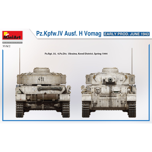 PZ.Kpfw.IV Ausf.H VOMAG EARLY PROD..(JUNE 1943) KIT 1:35 Miniart Kit Mezzi Militari Modellino