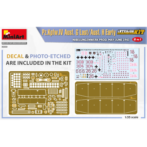Pz.Kpfw.IV Ausf.G-LAST/H-Early KIT 1:35 Miniart Kit Mezzi Militari Modellino