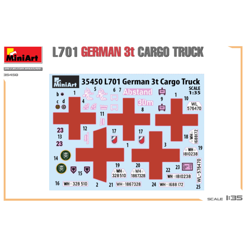 L701 GERMAN 3t CARGO TRUCK RED CROSS KIT 1:35 Miniart Kit Mezzi Militari Modellino