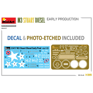 M3 STUART DIESEL EARLY PRODUCTION KIT 1:35 Miniart Kit Mezzi Militari Modellino