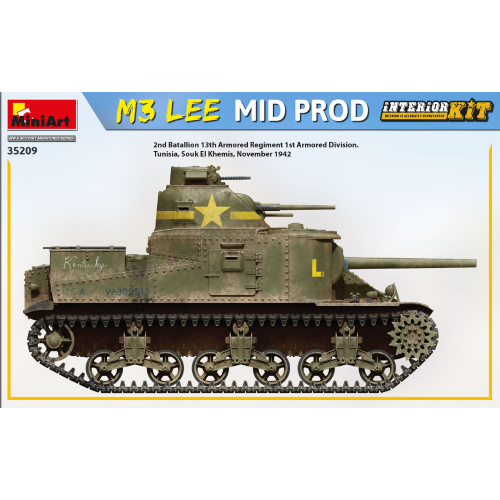 M3 LEE MID PROD.INTERIOR KIT KIT 1:35 Miniart Kit Mezzi Militari Modellino