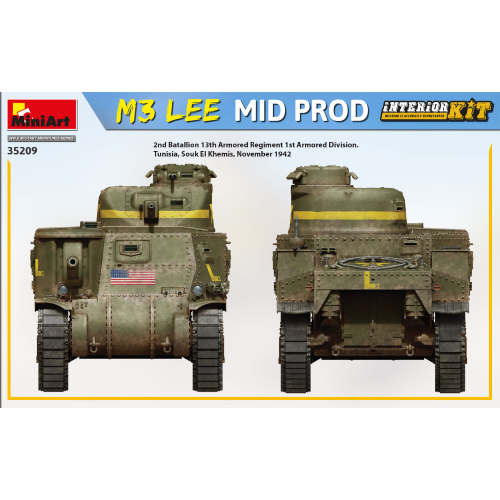 M3 LEE MID PROD.INTERIOR KIT KIT 1:35 Miniart Kit Mezzi Militari Modellino