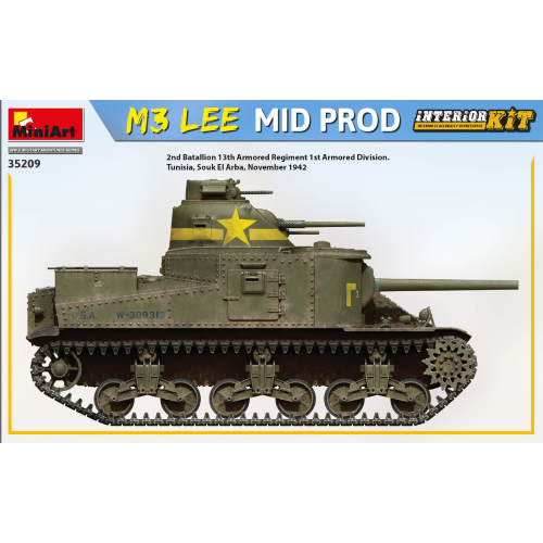 M3 LEE MID PROD.INTERIOR KIT KIT 1:35 Miniart Kit Mezzi Militari Modellino