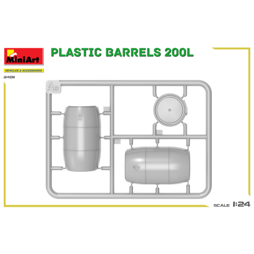 PLASTIC BARRELS 200 lt KIT 1:24 Miniart Kit Diorami Modellino