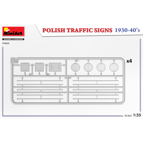 POLISH TRAFFIC SIGNS 1930-40s KIT 1:35 Miniart Kit Diorami Modellino