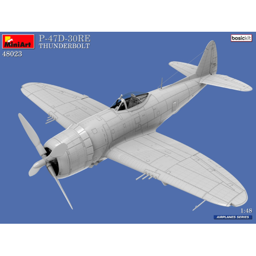 P-47D-30RE THUNDERBOLT BASIC KIT 1:48 Miniart Kit Aerei Modellino