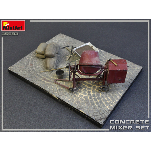CONCRETE MIXER SET KIT 1:35 Miniart Kit Diorami Modellino