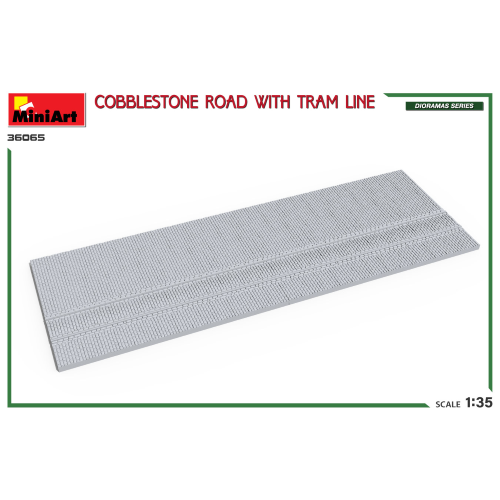 COBBLESTONE ROAD W/TRAM LINE KIT 1:35 Miniart Kit Diorami Modellino