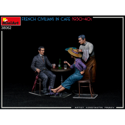 FRENCH CIVILIANS IN CAFE 1930-40s KIT 1:35 Miniart Kit Diorami Modellino