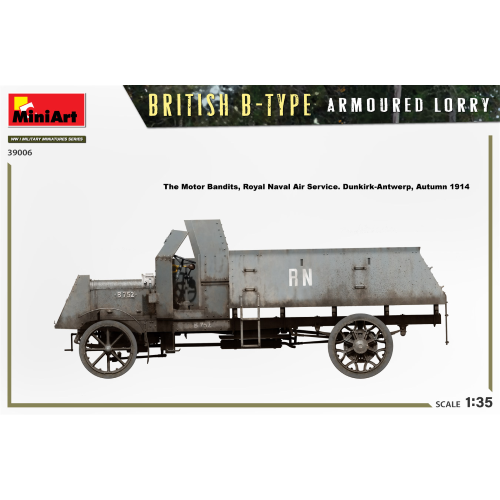 BRITISH B-TYPE ARMOURED LORRY KIT 1:35 Miniart Kit Mezzi Militari Modellino