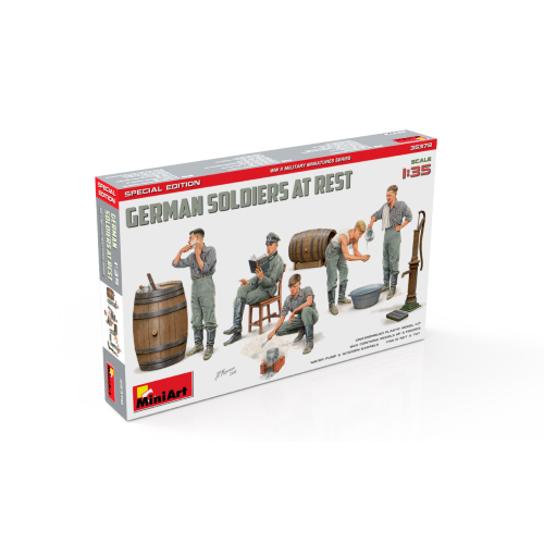 GERMAN SOLDIERS AT REST KIT 1:35 Miniart Kit Figure Militari Modellino
