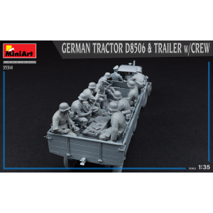 GERMAN TRACTOR D8506 WITH TRAILER & CREW KIT 1:35 Miniart Kit Mezzi Militari Modellino