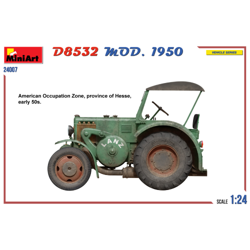 GERMAN TRAFFIC TRACTOR D8532 MOD.1950 KIT 1:24 Miniart Kit Art.Vari Modellino