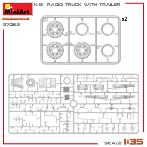 K-51 RADIO TRUCK WITH TRAILER KIT 1:35 Miniart Kit Mezzi Militari Modellino