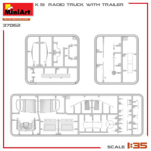 K-51 RADIO TRUCK WITH TRAILER KIT 1:35 Miniart Kit Mezzi Militari Modellino