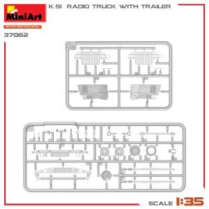 K-51 RADIO TRUCK WITH TRAILER KIT 1:35 Miniart Kit Mezzi Militari Modellino