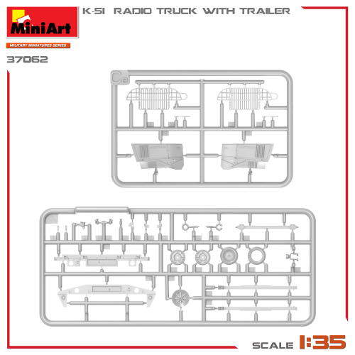 K-51 RADIO TRUCK WITH TRAILER KIT 1:35 Miniart Kit Mezzi Militari Modellino