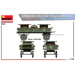 GERMAN INDUSTRIAL TRACTOR D8511 MOD.1936 W/CARGO TRAILER KIT 1:35 Miniart Kit Mezzi Militari Modellino
