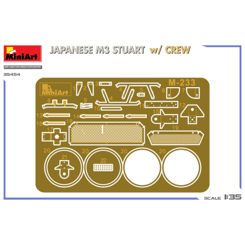 JAPANESE M3 STUART W/CREW KIT 1:35 Miniart Kit Mezzi Militari Modellino