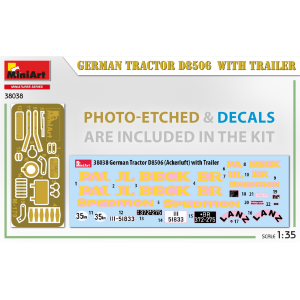 GERMAN TRACTOR D8506 WITH TRAILER KIT 1:35 Miniart Kit Mezzi Militari Modellino