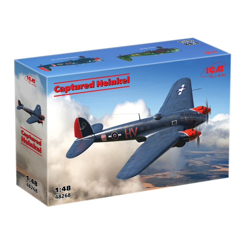 CAPTURED HEINKEL KIT 1:48 ICM Kit Aerei Modellino