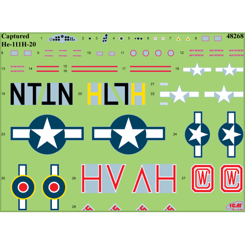 CAPTURED HEINKEL KIT 1:48 ICM Kit Aerei Modellino