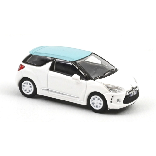 CITROËN DS3 2010 BANQUISE WHITE AND BLUE BOTICELLI ROOF 1:87 Norev Auto Stradali Modellino