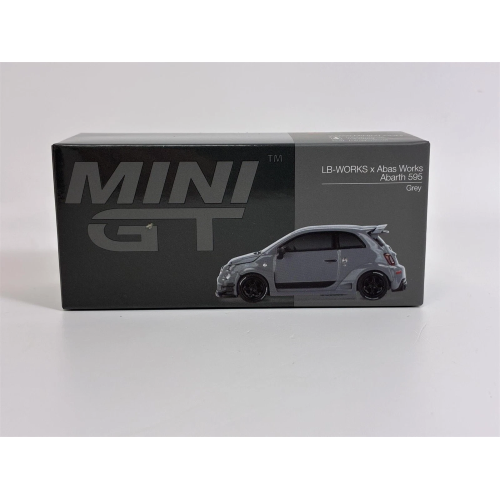 FIAT ABARTH 595 LB-WORKS X ABAS WORKS 2024 GREY 1:64 Mini GT Auto Stradali Modellino
